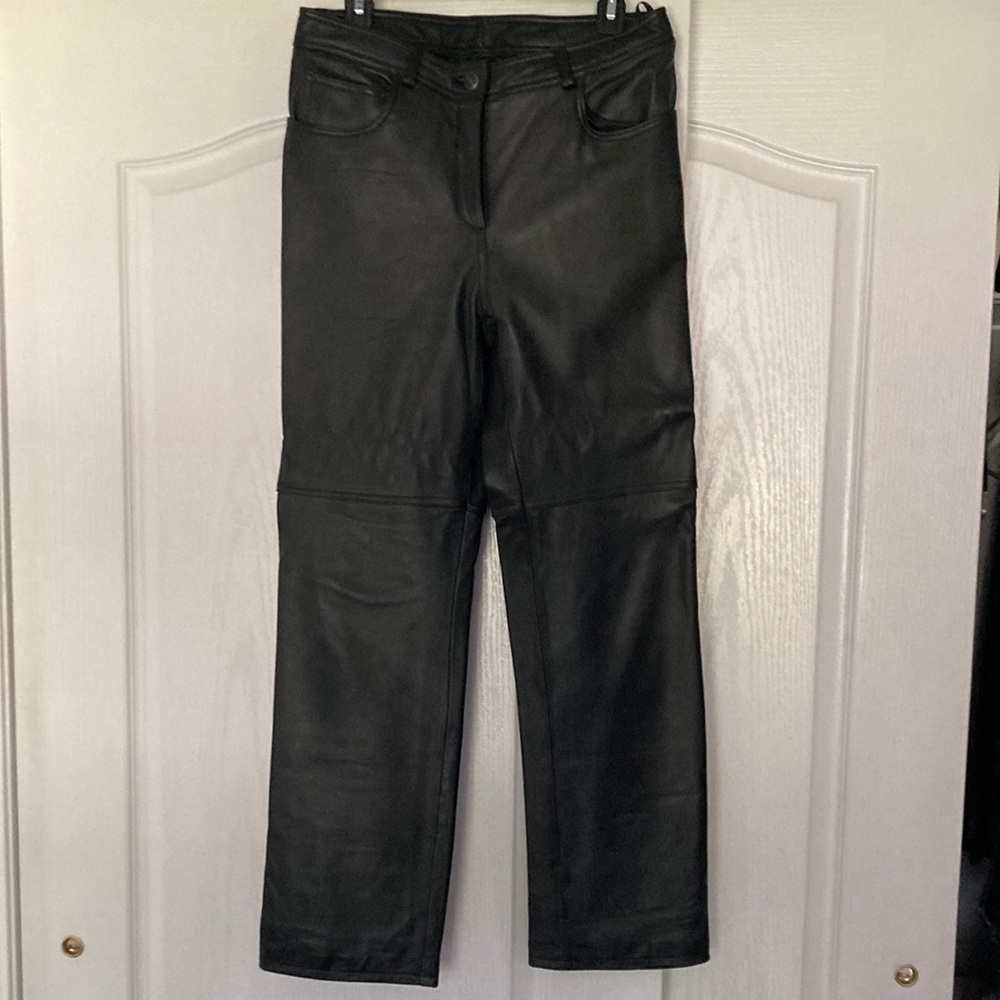 Black leather pants